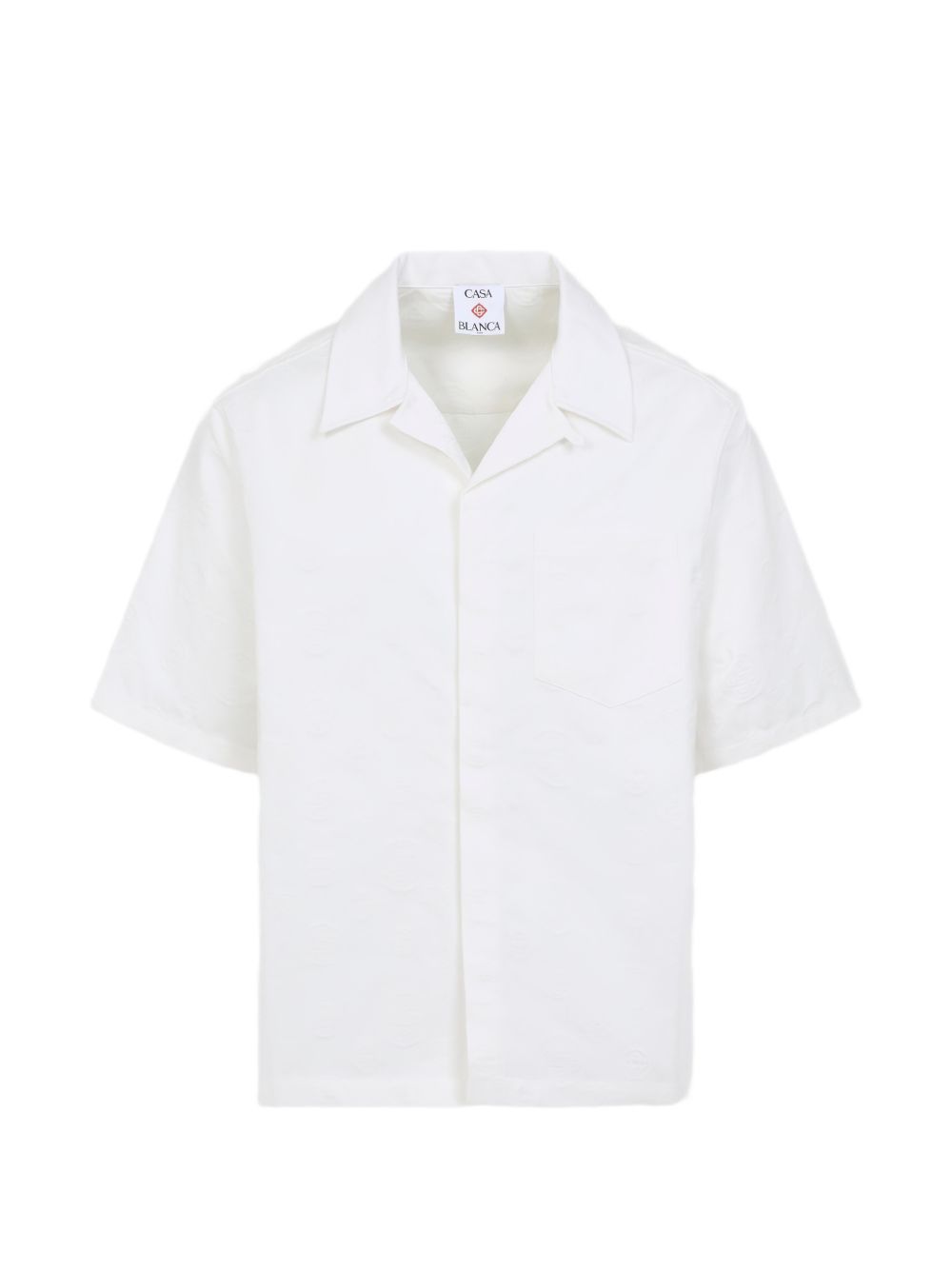 Camicia a mezza manica con stampa monogram in bianco Casablanca - uomo 