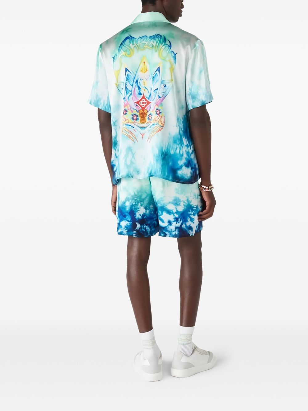 Pantaloncini con coulisse tie-dye in blu Casablanca - uomo 
