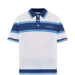 Polo traforata in bianco e blu Casablanca - uomo 