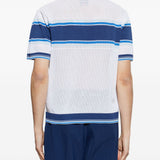 Polo traforata in bianco e blu Casablanca - uomo 