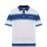 Polo traforata in bianco e blu Casablanca - uomo 