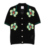 Camicia in maglia con ricamo floreale in nero  Casablanca - uomo 