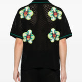 Camicia in maglia con ricamo floreale in nero  Casablanca - uomo 