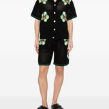 Camicia in maglia con ricamo floreale in nero  Casablanca - uomo 