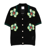 Camicia in maglia con ricamo floreale in nero  Casablanca - uomo 
