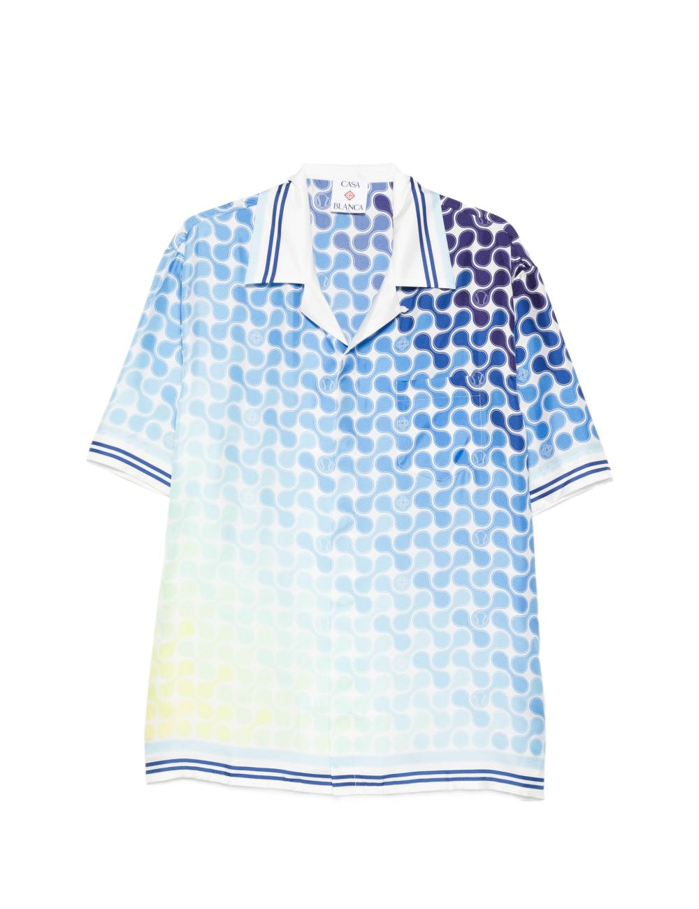 Camicia in seta con stampa grafica multicolore Casablanca - uomo 