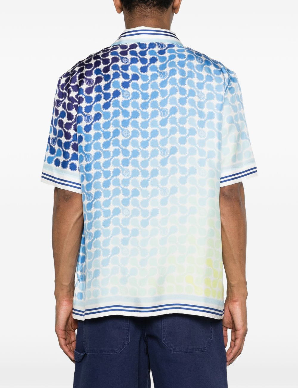 Camicia in seta con stampa grafica multicolore Casablanca - uomo 