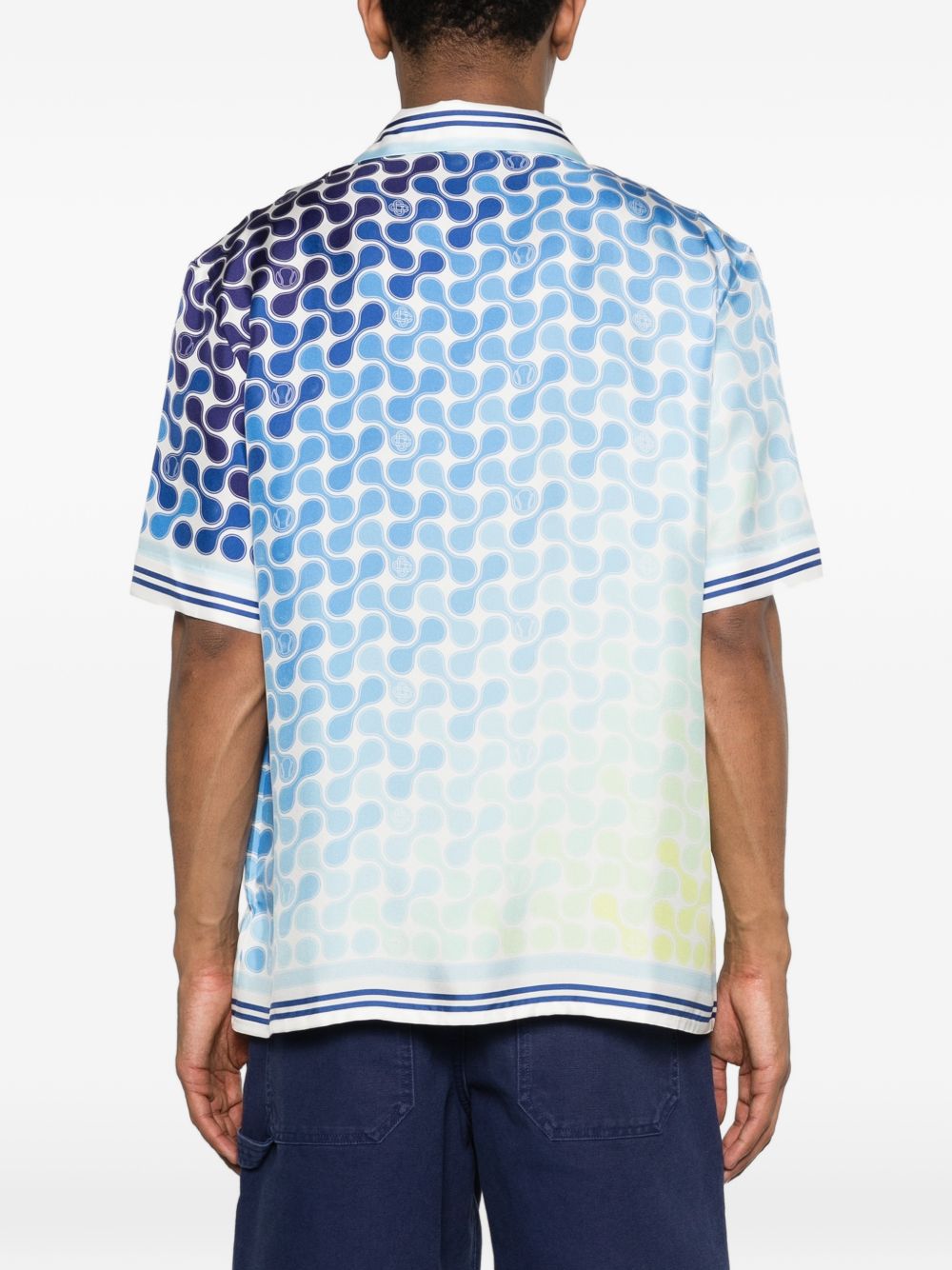 Camicia in seta con stampa grafica multicolore Casablanca - uomo 