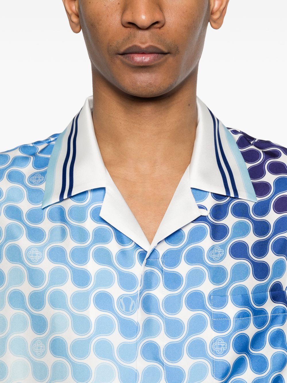 Camicia in seta con stampa grafica multicolore Casablanca - uomo 