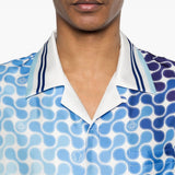 Camicia in seta con stampa grafica multicolore Casablanca - uomo 