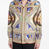 Camicia in seta con stampa grafica multicolore Casablanca - uomo 