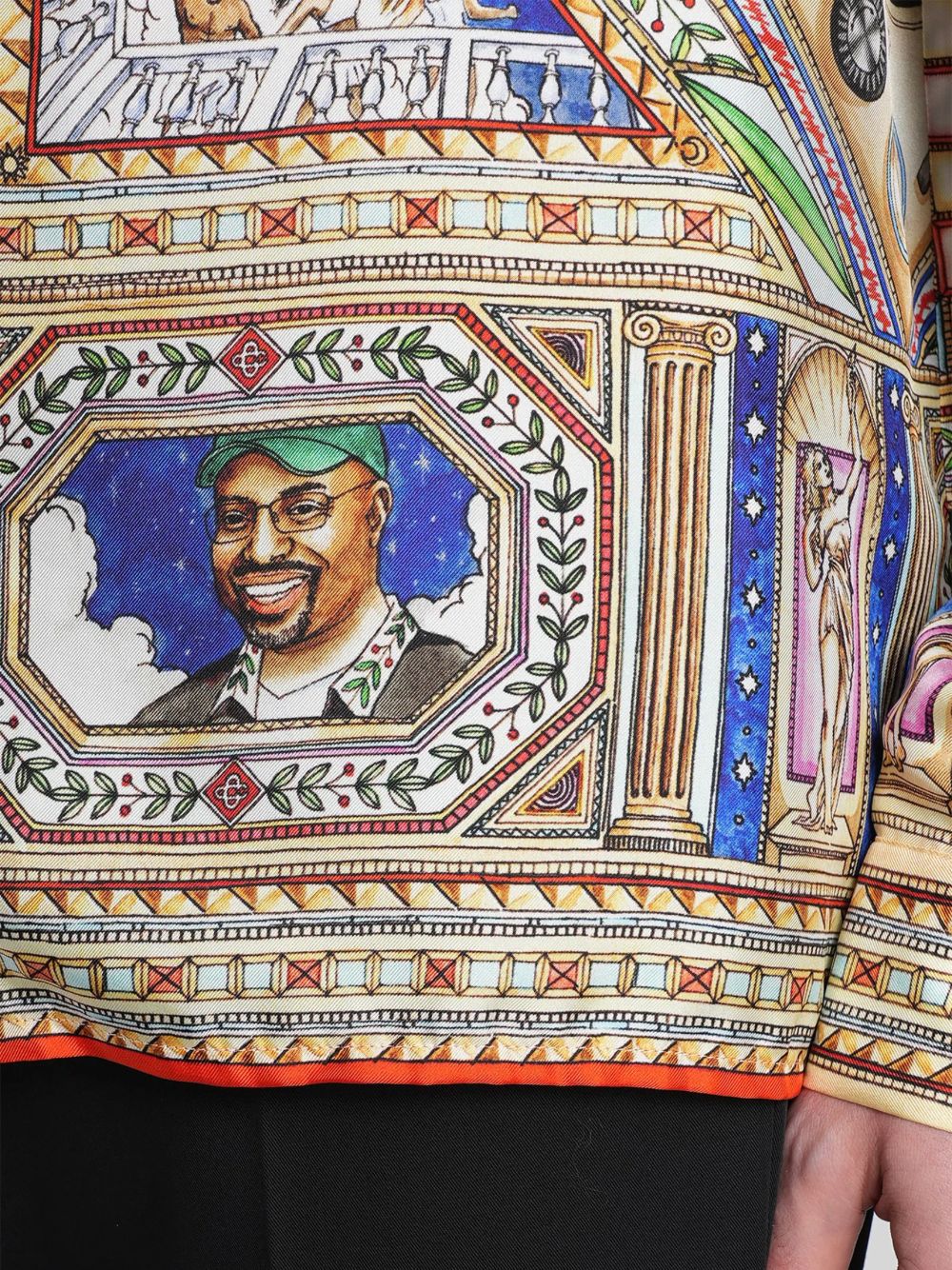 Camicia in seta con stampa grafica multicolore Casablanca - uomo 