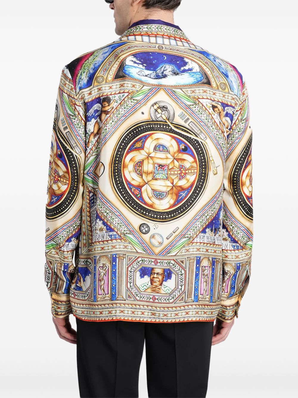 Camicia in seta con stampa grafica multicolore Casablanca - uomo 