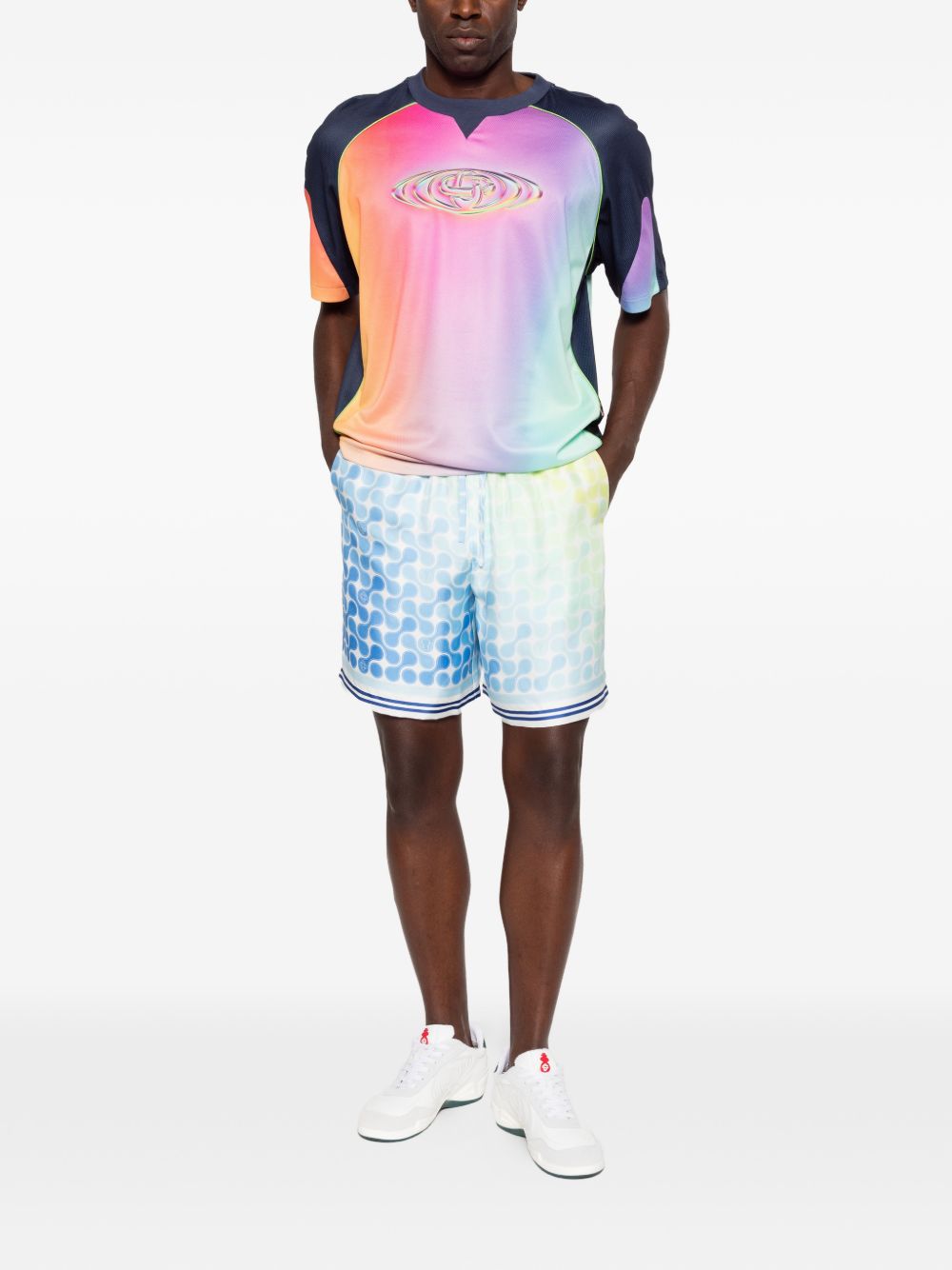 Shorts elasticizzati con fantasia in blu Casablanca - uomo 