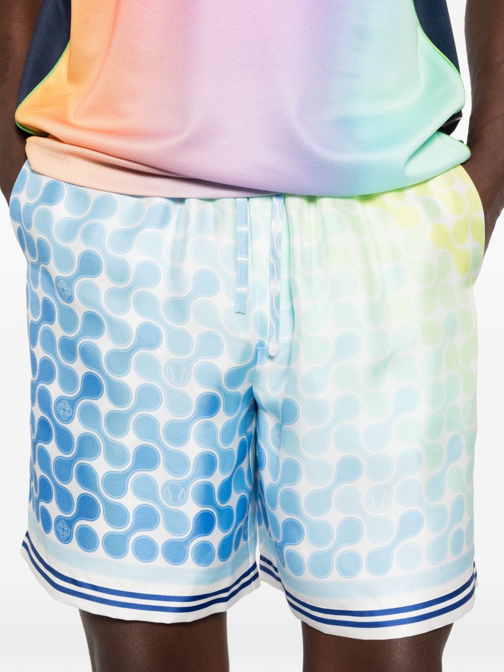 Shorts elasticizzati con fantasia in blu Casablanca - uomo 