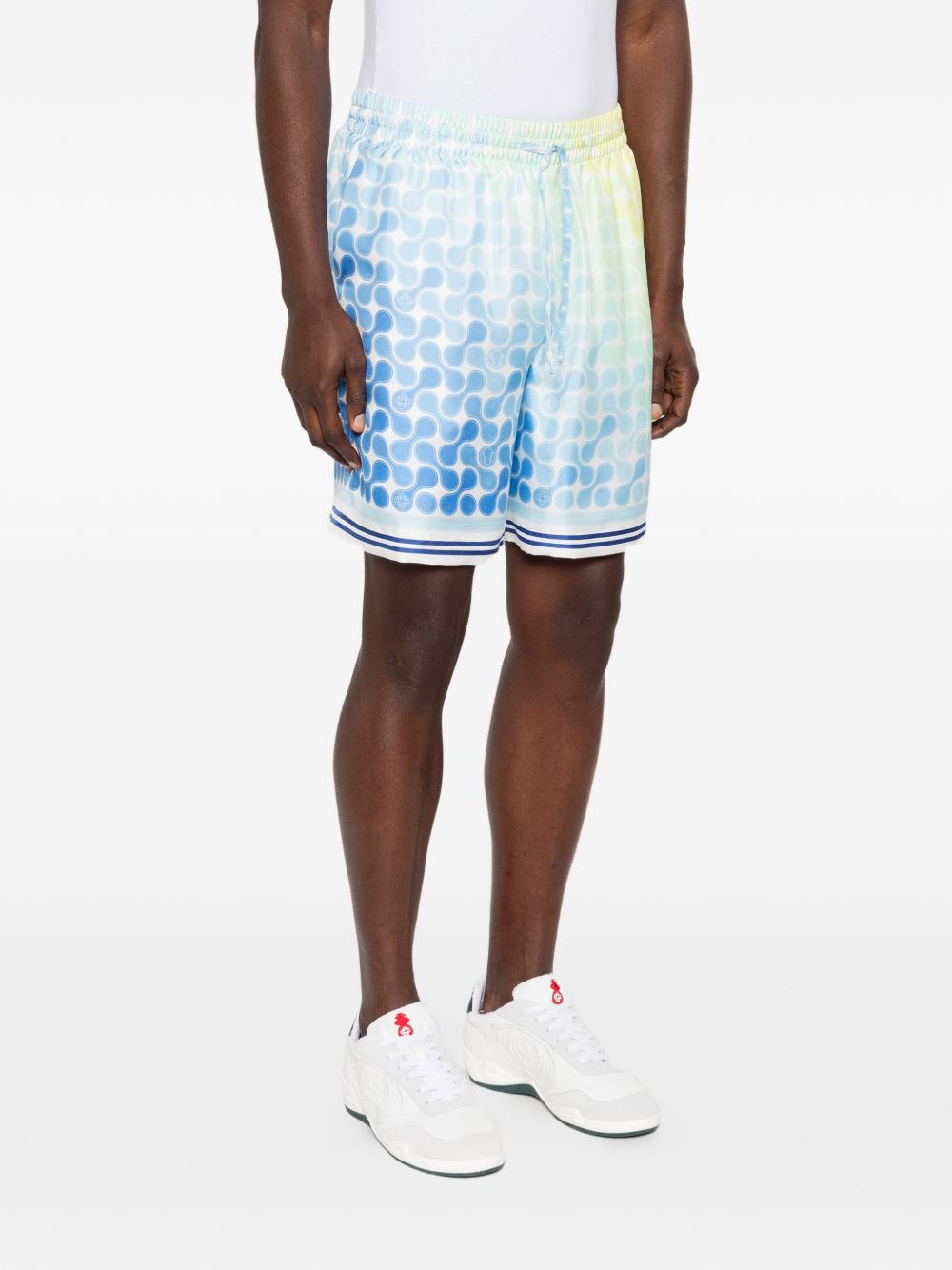 Shorts elasticizzati con fantasia in blu Casablanca - uomo 