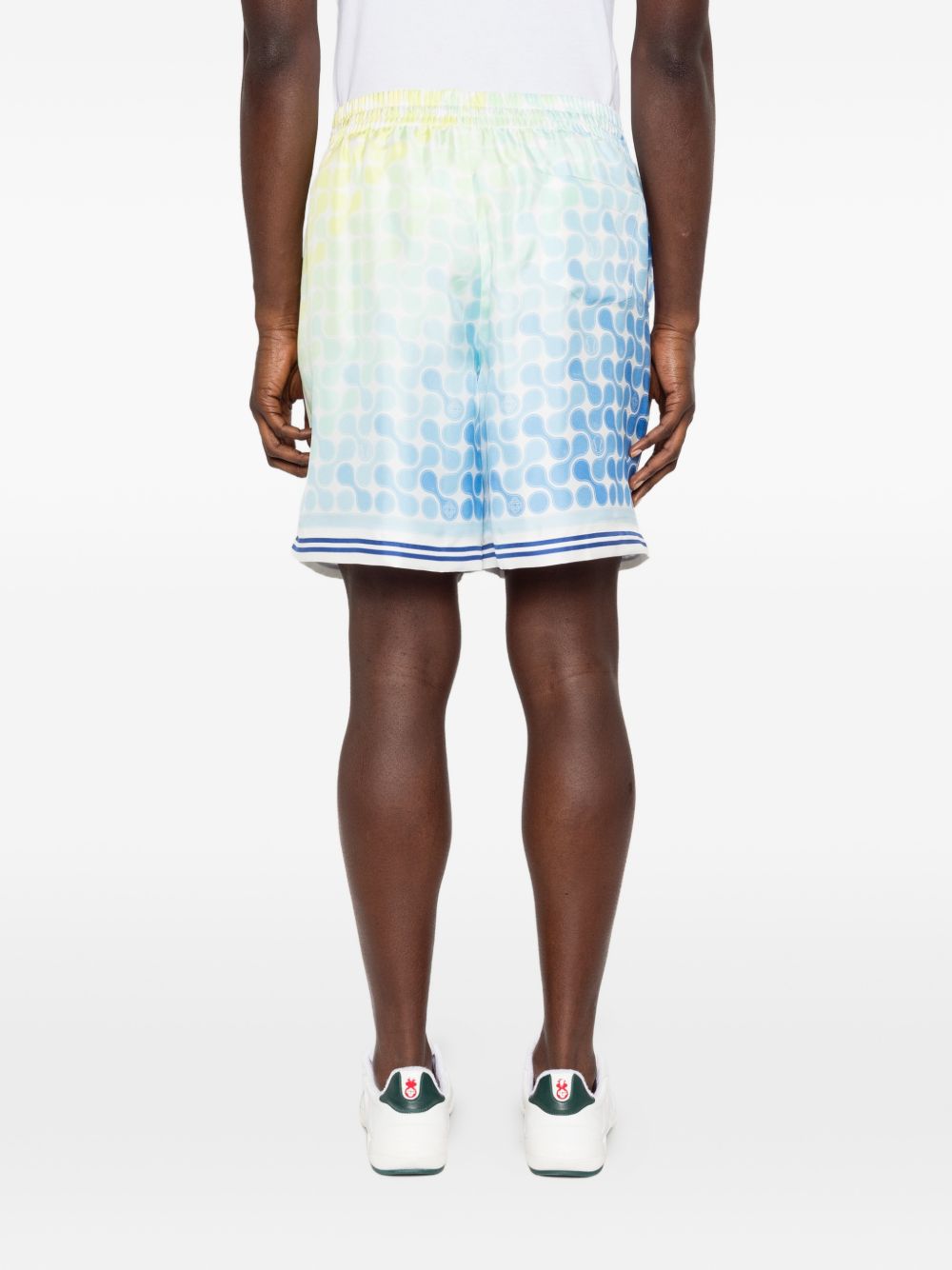 Shorts elasticizzati con fantasia in blu Casablanca - uomo 
