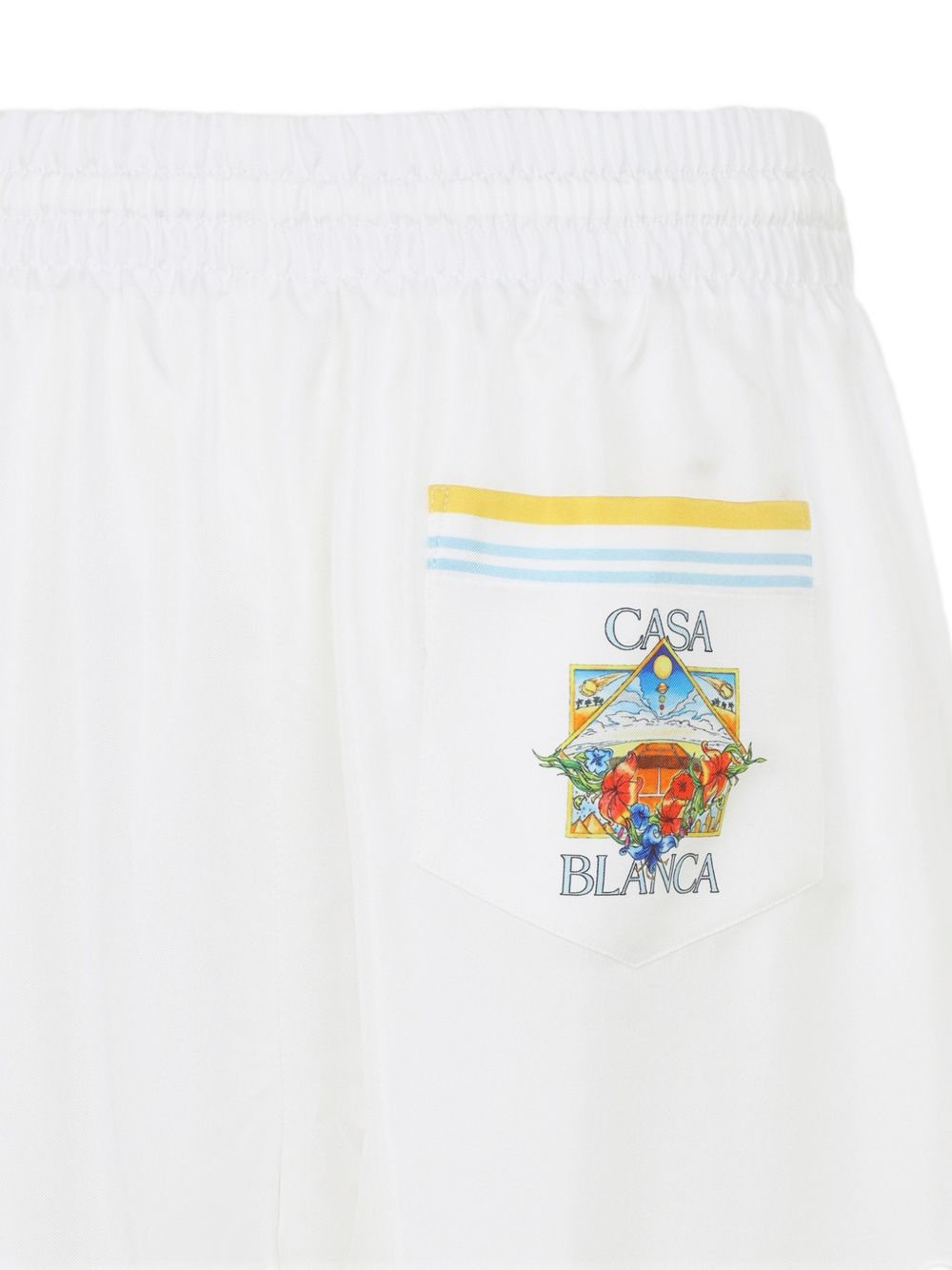 Shorts in seta in bianco Casablanca - uomo 