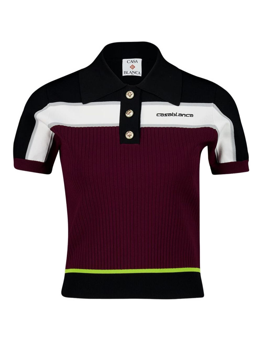 Polo con dettaglio a righe in borgogna Casablanca - donna 