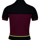 Polo con dettaglio a righe in borgogna Casablanca - donna 