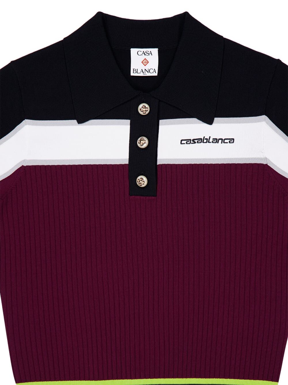 Polo con dettaglio a righe in borgogna Casablanca - donna 