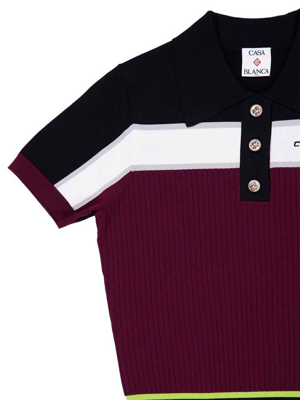 Polo con dettaglio a righe in borgogna Casablanca - donna 