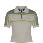 Polo a righe con zip in bianco Casablanca - donna 