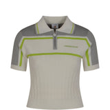Polo a righe con zip in bianco Casablanca - donna 
