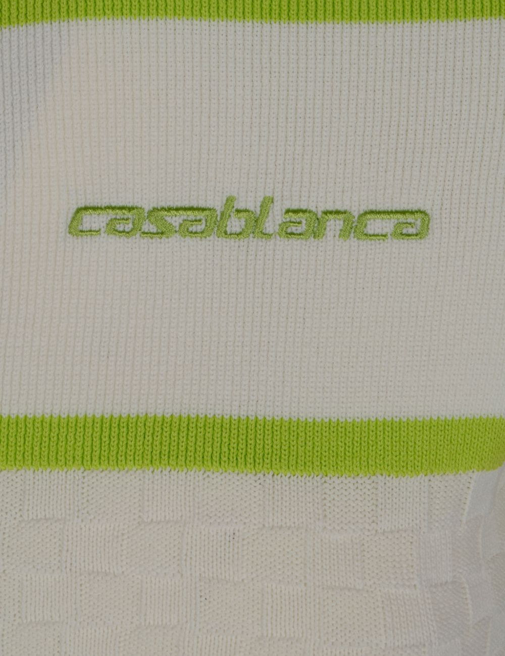 Polo a righe con zip in bianco Casablanca - donna 