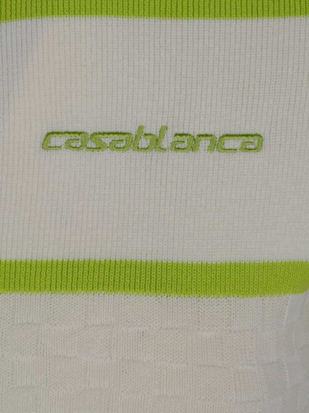 Polo a righe con zip in bianco Casablanca - donna 