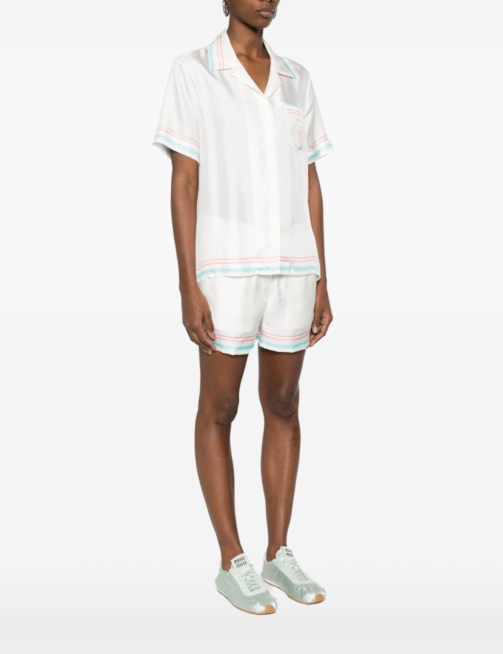 Camicia con stampasul retro in bianco Casablanca - donna 