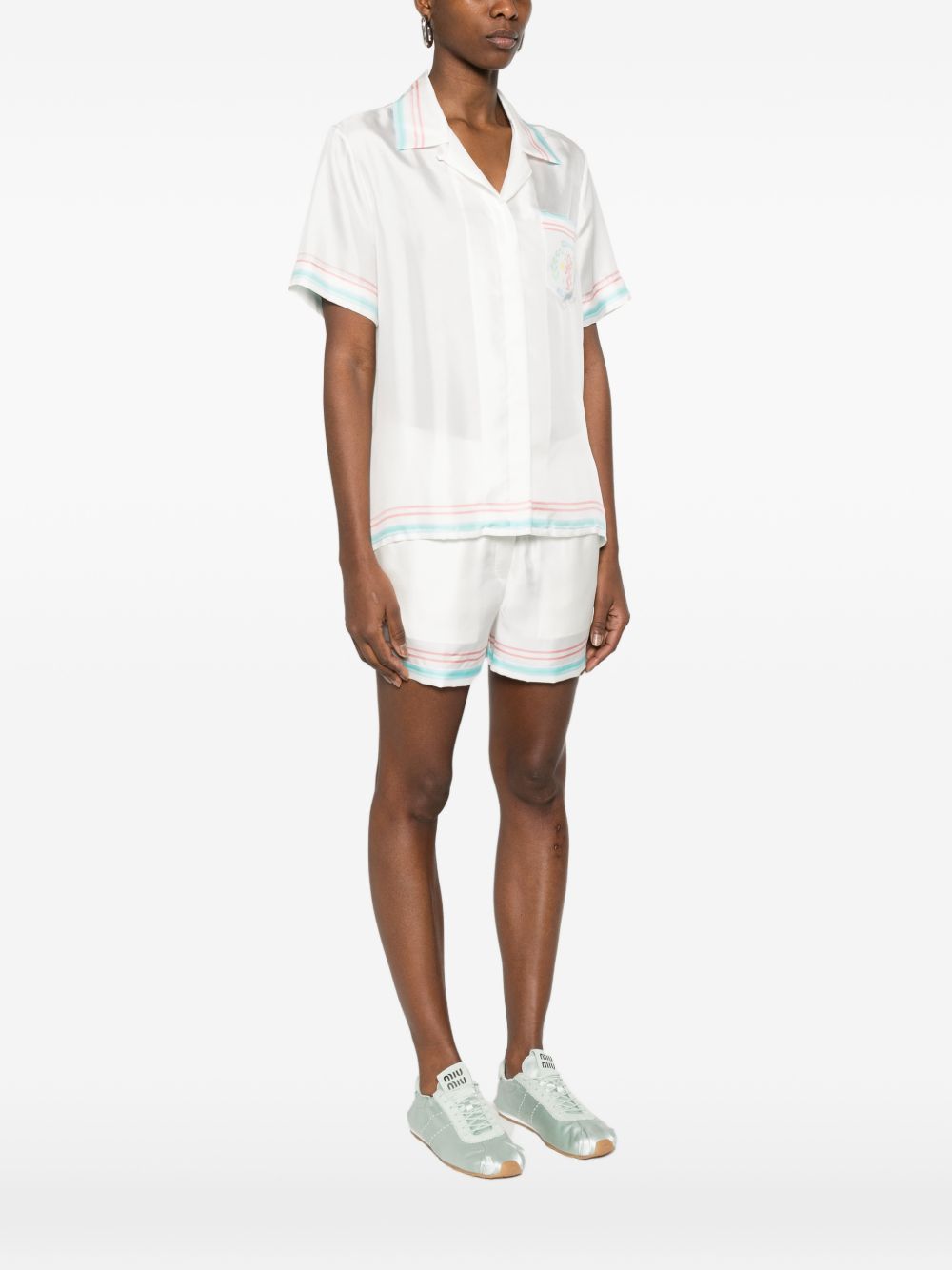 Camicia con stampasul retro in bianco Casablanca - donna 