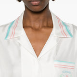 Camicia con stampasul retro in bianco Casablanca - donna 