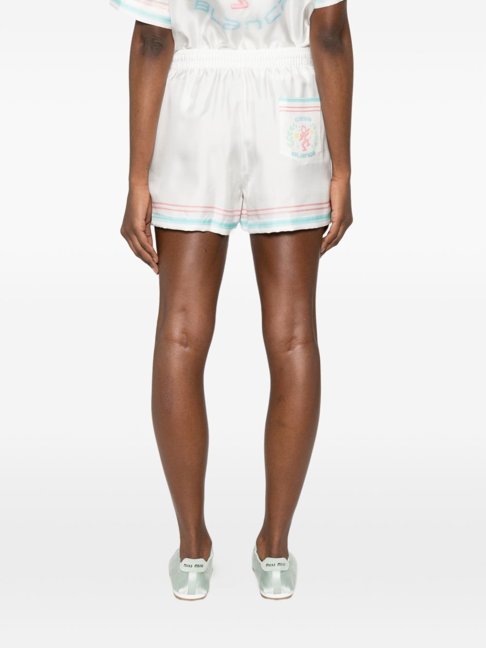 Pantaloncini con finiture a righe in bianco Casablanca - donna 