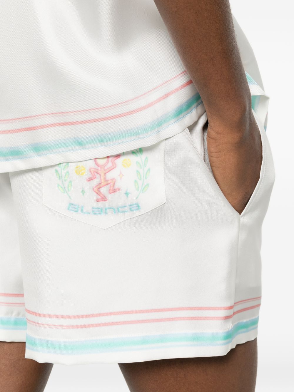 Pantaloncini con finiture a righe in bianco Casablanca - donna 