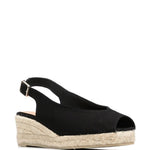 Sandali con zeppa in nero - donna 