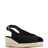 Sandali con zeppa in nero - donna 