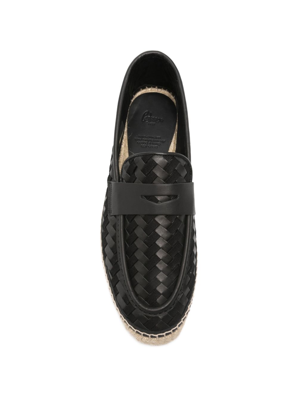 Espadrilles intrecciate a forma di penny in nero Castañer - uomo 