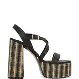 Sandali Felisa con plateau in nero Castañer - donna 