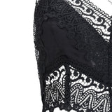 Top corto con rivestimento in pizzo Blanca in nero Charo ruiz ibiza 1989 