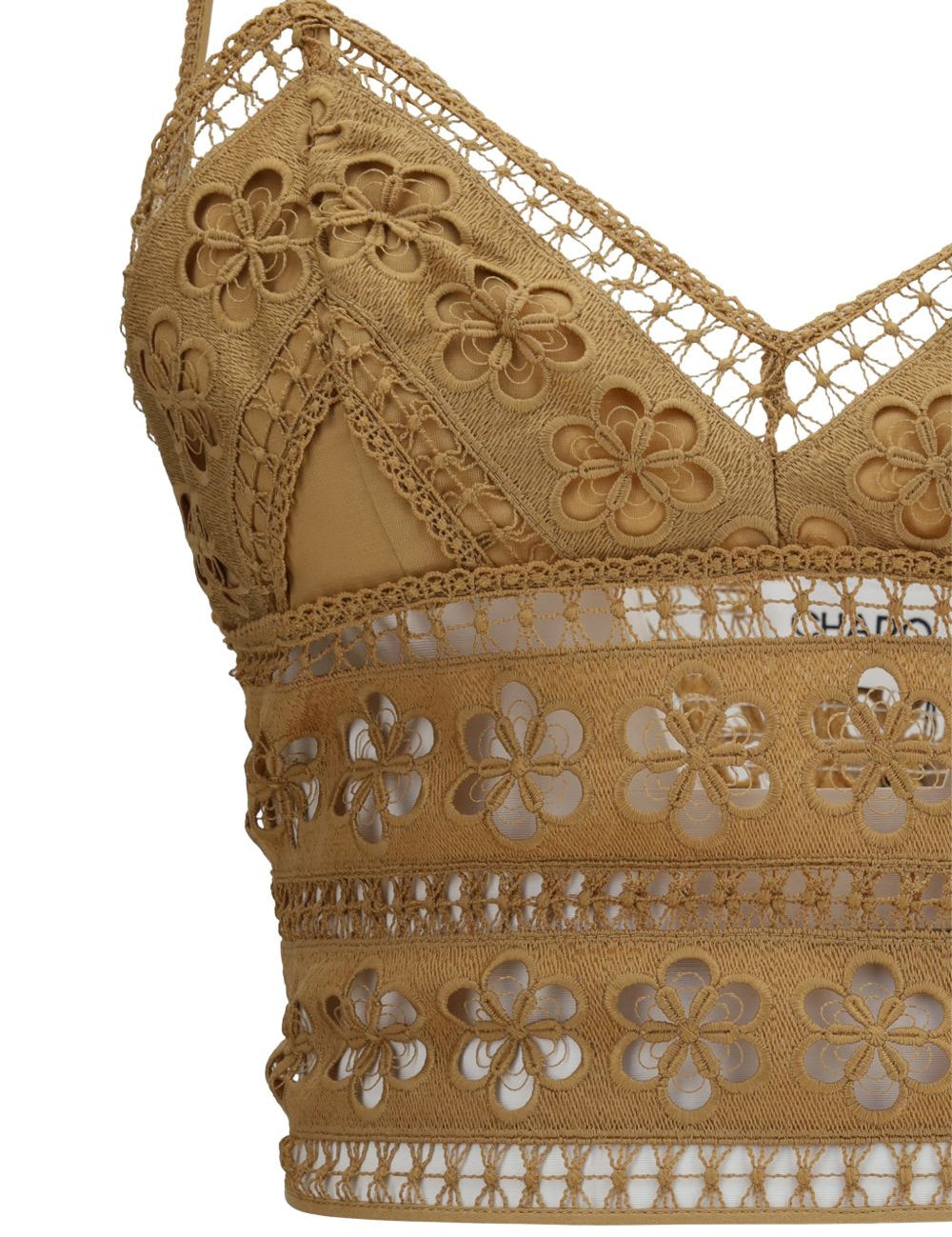 Top crop Melie in pizzo guipure in marrone Charo ruiz ibiza 1989 - donna 