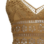 Top crop Melie in pizzo guipure in marrone Charo ruiz ibiza 1989 - donna 