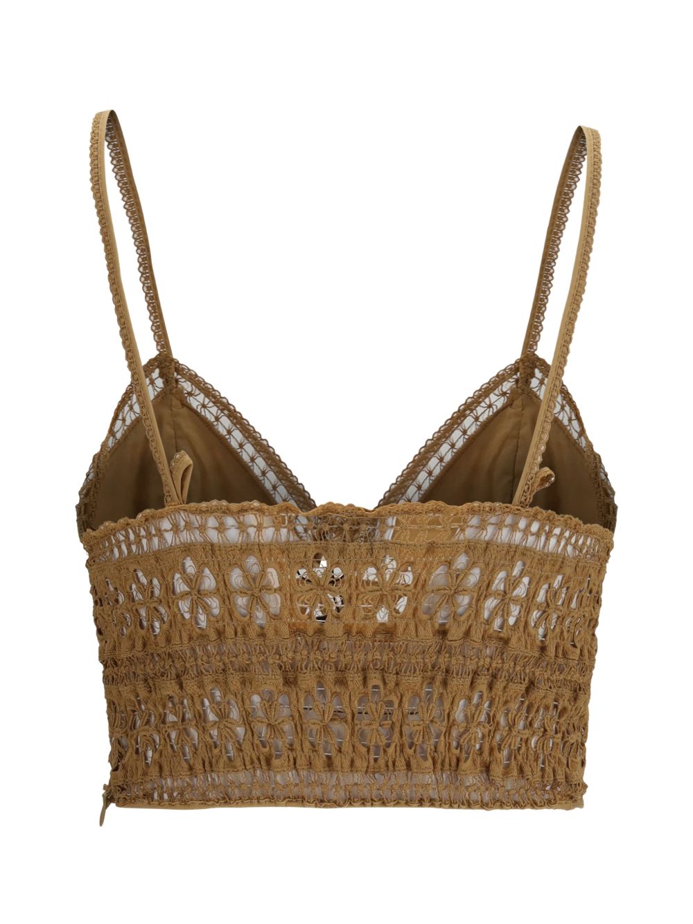 Top crop Melie in pizzo guipure in marrone Charo ruiz ibiza 1989 - donna 