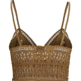 Top crop Melie in pizzo guipure in marrone Charo ruiz ibiza 1989 - donna 