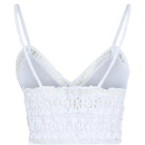 Top Melie con scollo a V e ricamo floreale in bianco Charo ruiz ibiza 1989 - donna 