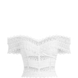 Top Elisette con dettaglio in pizzo in bianco Charo ruiz ibiza 1989 - donna 