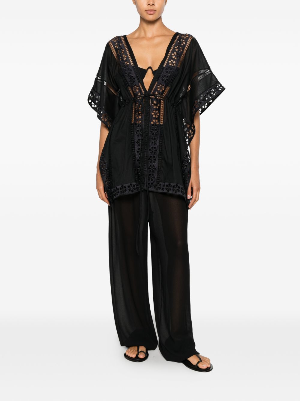 Top con inserti in pizzo in nero Charo ruiz ibiza 1989 - donna 