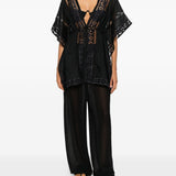 Top con inserti in pizzo in nero Charo ruiz ibiza 1989 - donna 