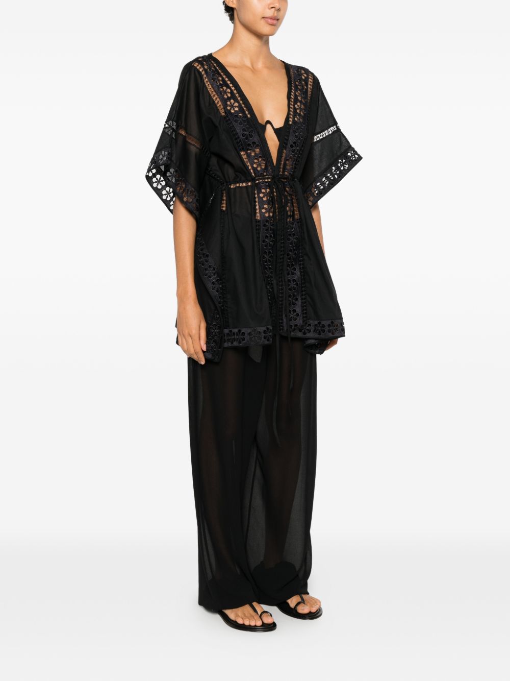 Top con inserti in pizzo in nero Charo ruiz ibiza 1989 - donna 