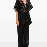Top con inserti in pizzo in nero Charo ruiz ibiza 1989 - donna 